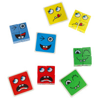 Klocki montessori emocje - gra logiczna zmieniające twarz