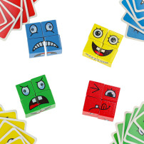 Klocki montessori emocje - gra logiczna zmieniające twarz