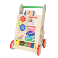 Pchacz drewniany chodzik 6w1 kostka edukacyjna dla dzieci