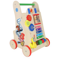 Pchacz drewniany chodzik 6w1 kostka edukacyjna dla dzieci