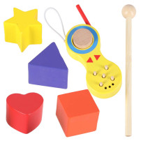 Pchacz drewniany chodzik 6w1 kostka edukacyjna dla dzieci