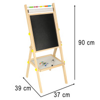 Tablica magnetyczna kredowa dwustronna na stelażu 90 cm z literkami