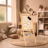 Tablica magnetyczna kredowa dwustronna na stelażu 90 cm z literkami