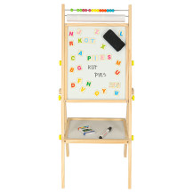 Tablica magnetyczna kredowa dwustronna na stelażu 90 cm z literkami
