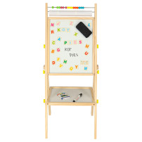Tablica magnetyczna kredowa dwustronna na stelażu 90 cm z literkami