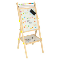 Tablica magnetyczna kredowa dwustronna na stelażu 90 cm z literkami