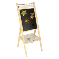 Tablica magnetyczna kredowa dwustronna na stelażu 90 cm z literkami