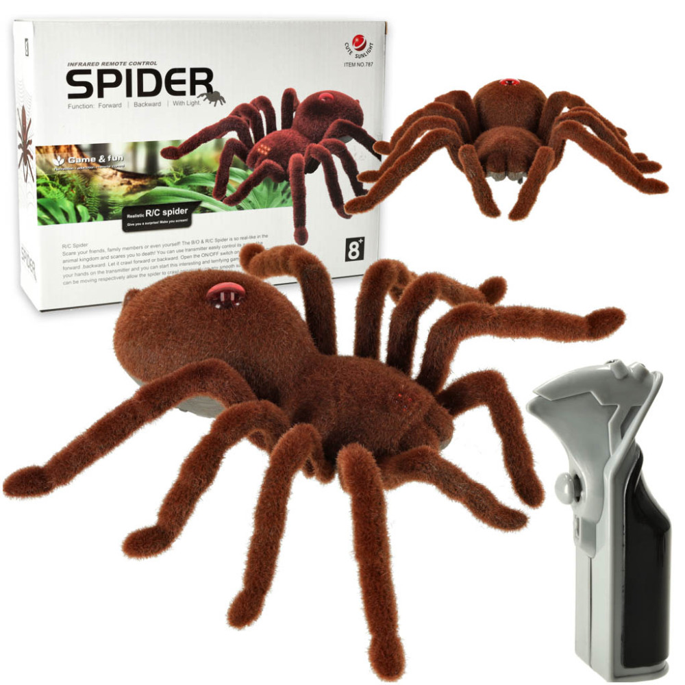 Pająk tarantula zdalnie sterowany na pilota, świecące oczy