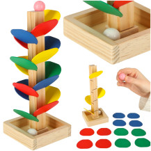 Drzewko edukacyjne tor kulkowy drewniane klocki montessori
