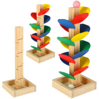 Drzewko edukacyjne tor kulkowy drewniane klocki montessori