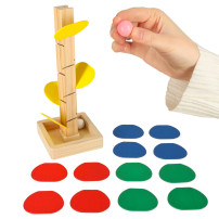 Drzewko edukacyjne tor kulkowy drewniane klocki montessori