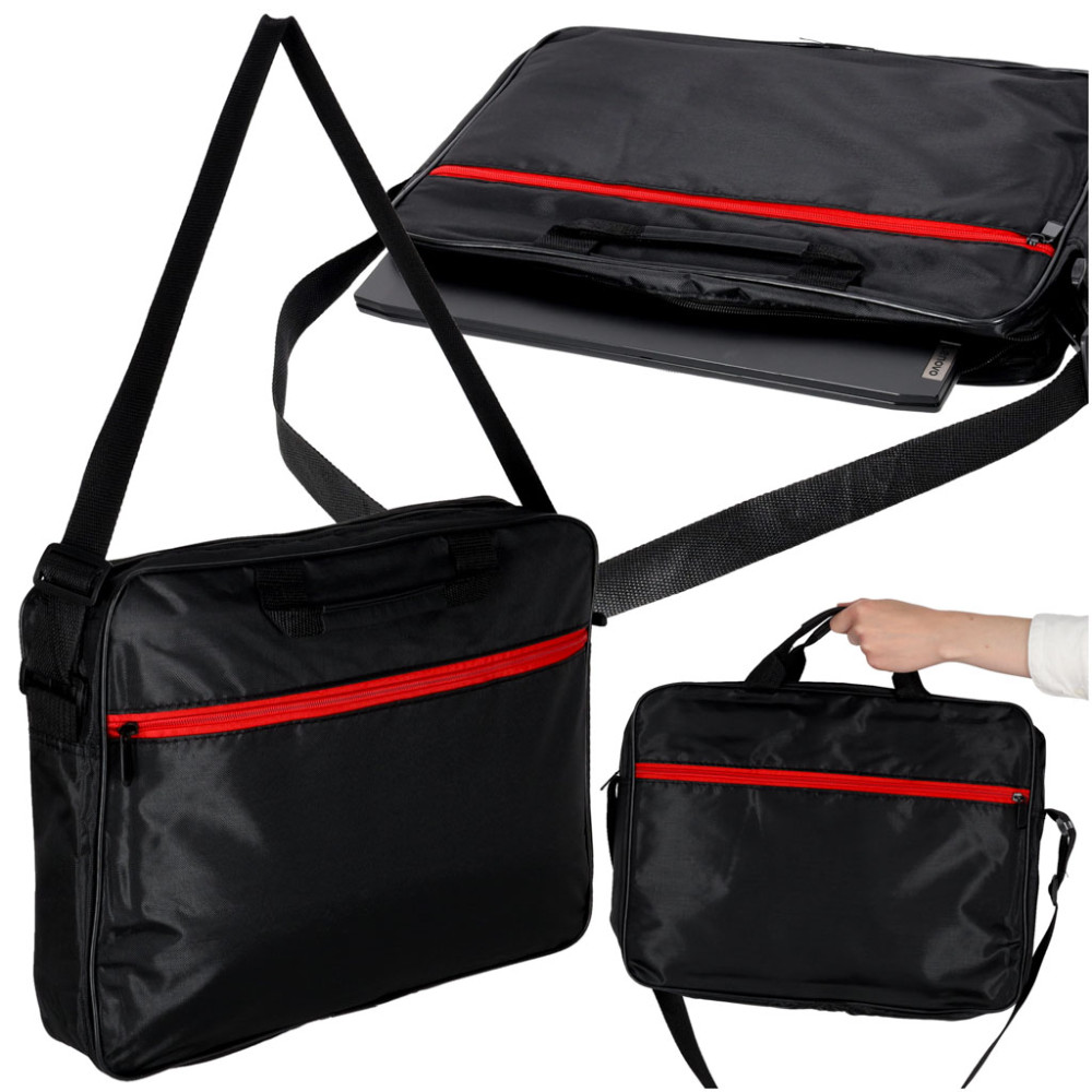 Torba na laptopa 15,6 cali na ramię, teczka biznesowa, czarna