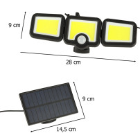 Lampa solarna LED 3w1 z czujnikiem ruchu i zmierzchu, 6500 lm
