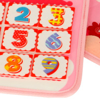 Tablica manipulacyjna sensoryczna montessori walizka plecak różowy