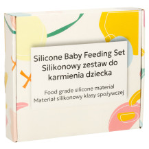 Silikonowe naczynia dla dzieci zestaw 4 el. miś niebieski