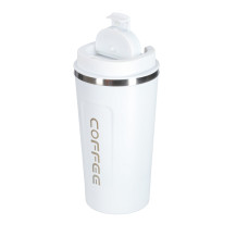 Kubek podróżny LED z ustnikiem 500ml biały - czujnik temperatury