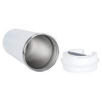Kubek podróżny LED z ustnikiem 500ml biały - czujnik temperatury