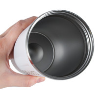 Kubek podróżny LED z ustnikiem 500ml biały - czujnik temperatury