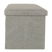 Pufa składana ze schowkiem szara 76x38x38 cm, do 100 kg