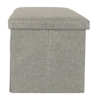 Pufa składana ze schowkiem szara 76x38x38 cm, do 100 kg