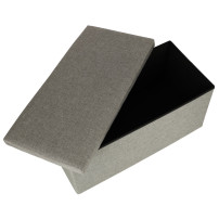 Pufa składana ze schowkiem szara 76x38x38 cm, do 100 kg
