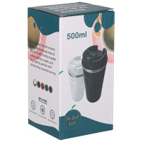 Kubek podróżny LED z ustnikiem 500ml biały - czujnik temperatury