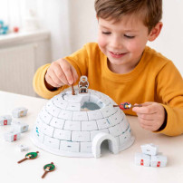 Gra zręcznościowa zbuduj igloo z pingwinami dla dzieci 5+