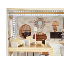 Domek dla lalek drewniany lulilo floro boho LED 78 cm