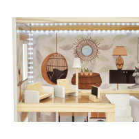 Domek dla lalek drewniany lulilo floro boho LED 78 cm