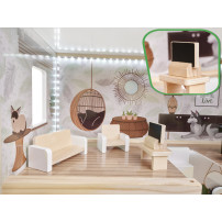 Domek dla lalek drewniany lulilo floro boho LED 78 cm