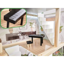 Domek dla lalek drewniany lulilo floro boho LED 78 cm