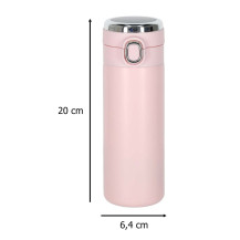 Kubek termiczny LED z ustnikiem 350ml róż - termos stal nierdzewna