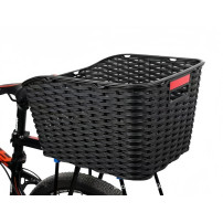 Koszyk rowerowy rattanowy na bagażnik tylny z odblaskiem 18L