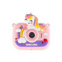 Aparat cyfrowy dla dzieci jednorożec różowy ze statywem