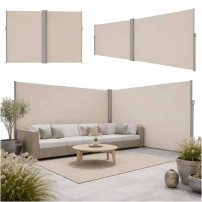 Markiza narożna boczna tarasowa luaro zwijana 180x620 cm beżowa