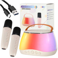 Zestaw do karaoke bluetooth LED RGB 2 mikrofony USB - KX2860