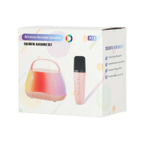 Zestaw do karaoke bluetooth LED RGB 2 mikrofony USB - KX2860