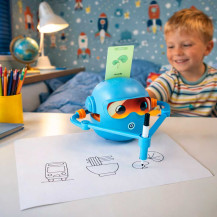 Interaktywny robot rysujący edukacyjny STEM niebieski dla dzieci