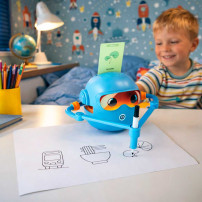 Interaktywny robot rysujący edukacyjny STEM niebieski dla dzieci