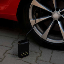 Pompka elektryczna rowerowa z powerbankiem i latarką USB