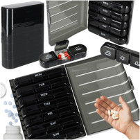 Organizer na tabletki i leki tygodniowy czarny KX2968