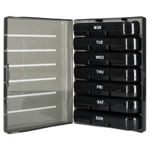 Organizer na tabletki i leki tygodniowy czarny KX2968
