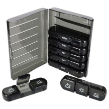 Organizer na tabletki i leki tygodniowy czarny KX2968