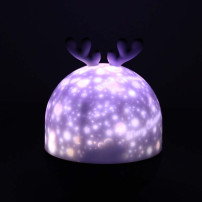 Lampka nocna projektor gwiazd LED jelonek z pilotem, 6 motywów