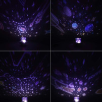 Lampka nocna projektor gwiazd LED USB królik z pilotem, 6 motywów