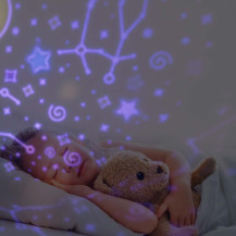 Lampka nocna projektor gwiazd LED USB królik z pilotem, 6 motywów