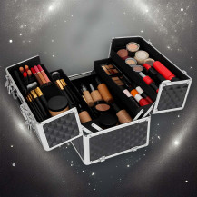 Kuferek na kosmetyki XXL 3D walizka organizer piętrowy