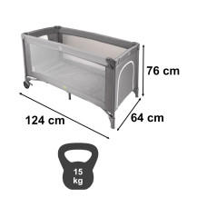 Łóżeczko turystyczne składane 2w1 z materacem 60x120 cm