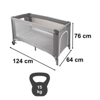 Łóżeczko turystyczne składane 2w1 z materacem 60x120 cm
