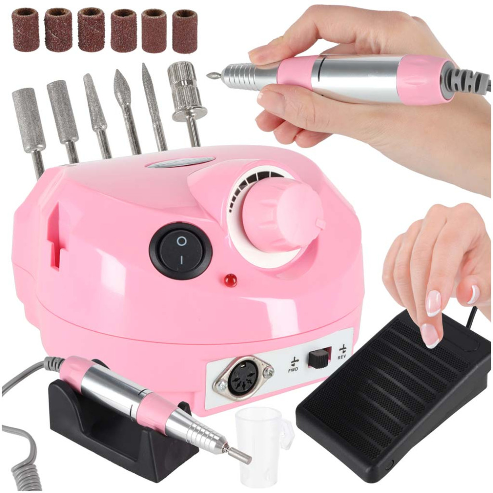 Frezarka do paznokci elektryczna 65W, 6 końcówek, manicure i pedicure